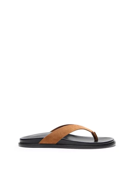 Japonki Stuart Weitzman skórzane brązowe