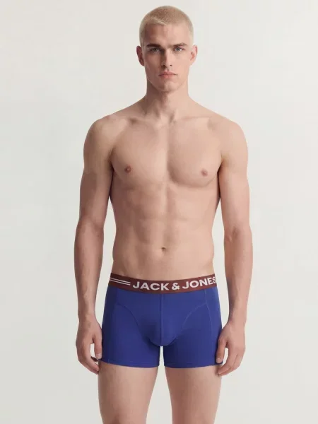 JACK & JONES Boxerky JACLICHFIELD modrá / zelená / krvavo červená biela