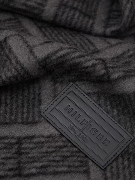 Шерстяной шарф Tommy Hilfiger с принтом серый