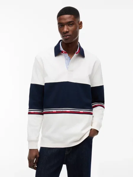 Tommy Jeans Tricou bleumarin / roșu alb