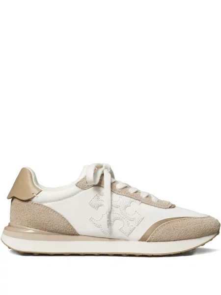 Sneakerși Tory Burch din piele de căprioară alb