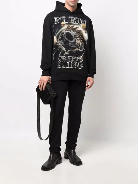 Hanorac cu glugă Philipp Plein negru