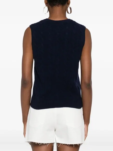 Polo Polo Ralph Lauren cu broderie fără mâneci tricotate maro
