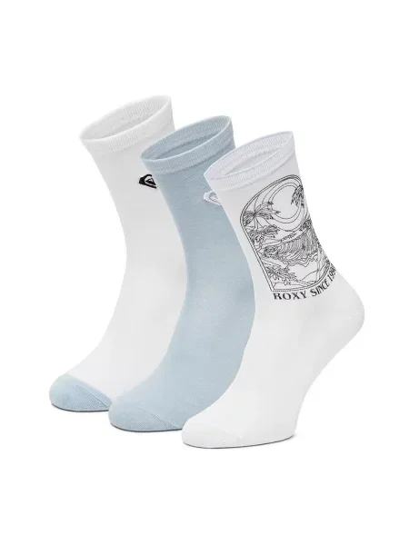 Roxy Set de 3 perechi de șosete medii unisex alb