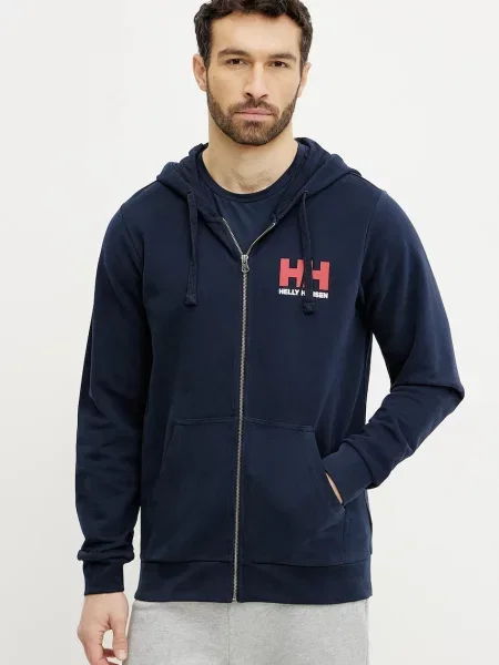 Bluza z kapturem Helly Hansen Logo Full Zip granatowa S czerwona
