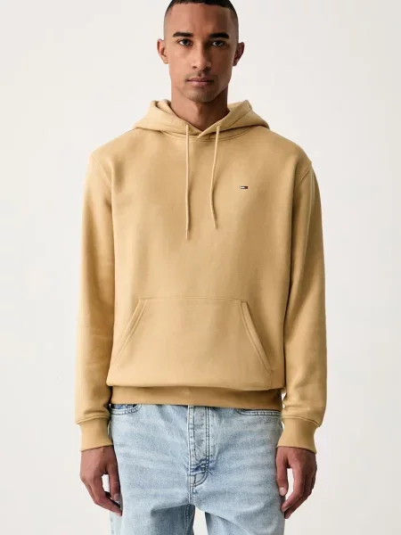Tommy Jeans hanorac cu glugă pentru bărbați cu bej