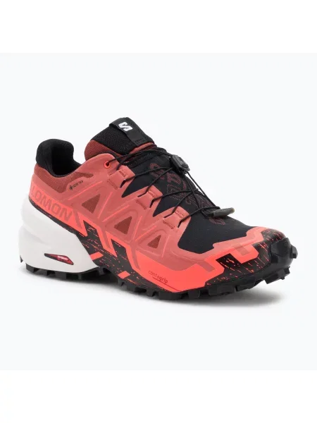 Мъжки обувки за бягане Salomon Spikecross 6 GTX cow hide/black/neon flame черно