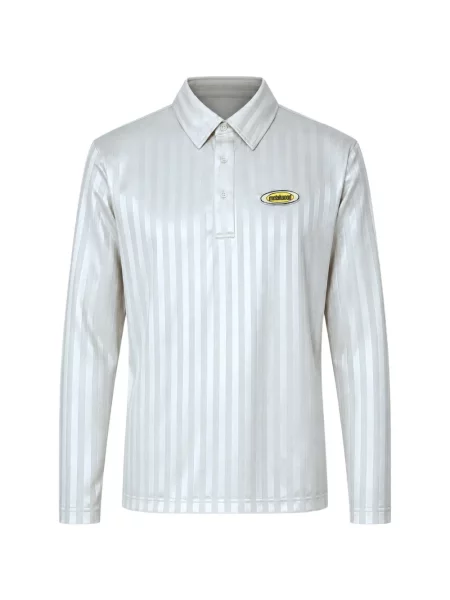 Lung tricou polo Metalwood Studio cu dungi