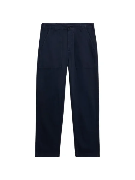 Pantaloni Fortela cu model herringbone albastru