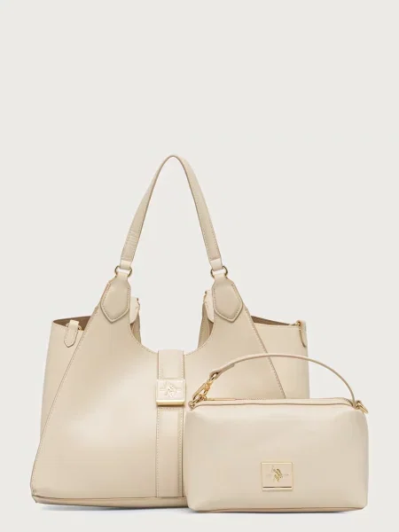 U.S. Polo Assn. geantă shopper pentru femei cu imitație de piele MARGARET bej