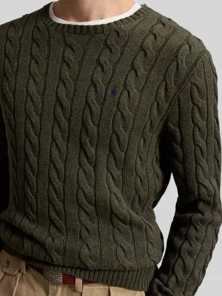 Sweter z czystej bawełny krój regular fit Polo Ralph Lauren zielony