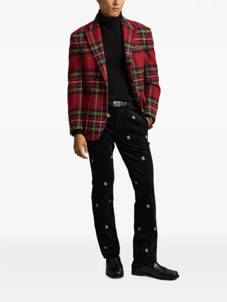 Șosete Polo Ralph Lauren cu model herringbone cu broderie plasă albastru