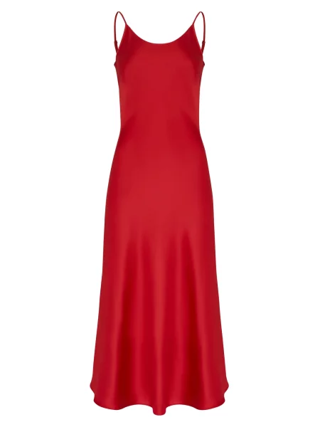 Serena Silueta Šaty Midi satin slip dress Majestic'' červená