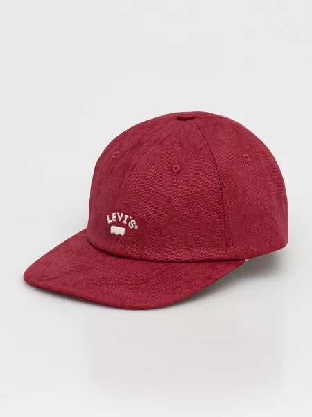 Шапка с козирка Levi's с апликация червено