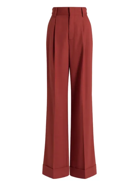 Pantaloni Alberta Ferretti plisate roșu