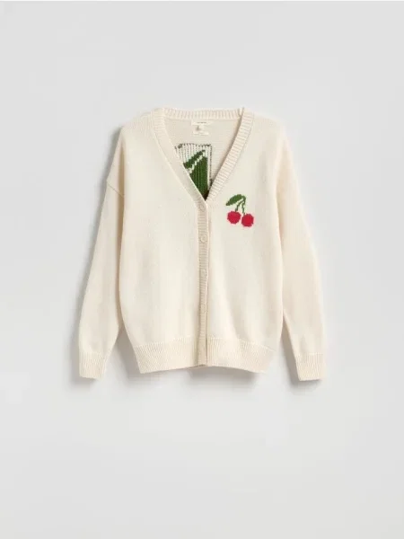 Reserved Кардиган із додаванням вовни кремовий 