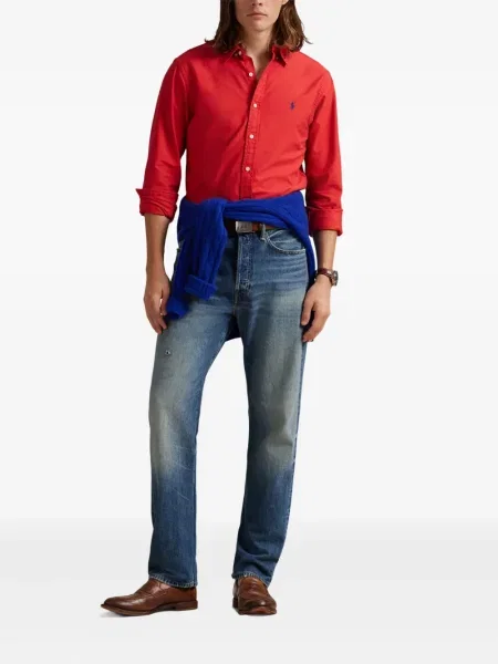 Ριγέ polo Polo Ralph Lauren με κουκούλα με αυτόγραφο λευκό