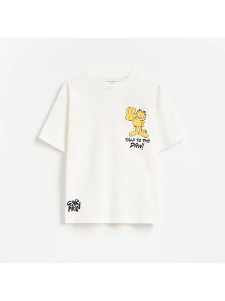 Reserved Garfield póló krémszínű