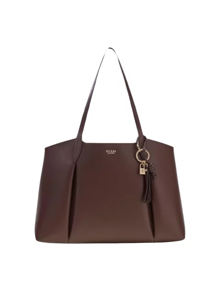 Guess torebka shopper z imitacji skóry MELODY brązowa