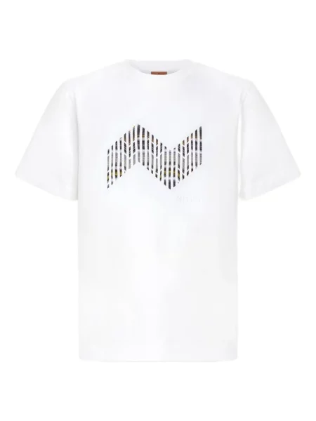 Tricou Missoni cu broderie alb