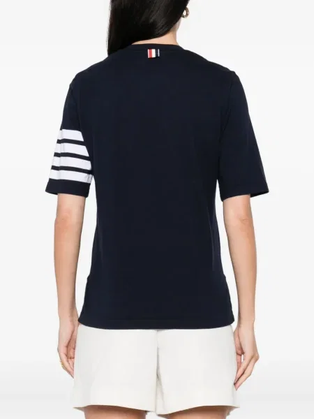 Tricou Thom Browne cu dungi albastru