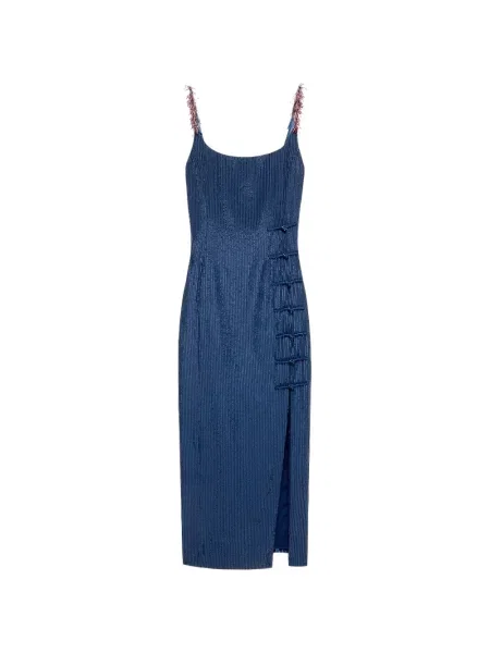 Rochie midi Shanghai Tang cu paiete albastru