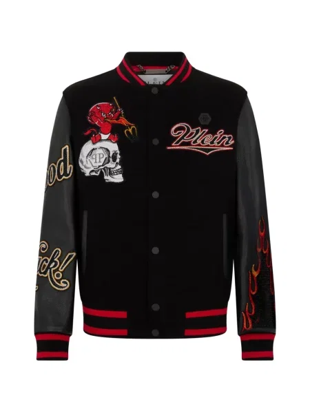 Geanta de piele Philipp Plein negru