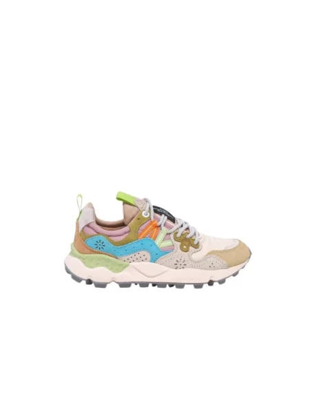 Sneakersy Flower Mountain skórzane w kwiatki beżowe