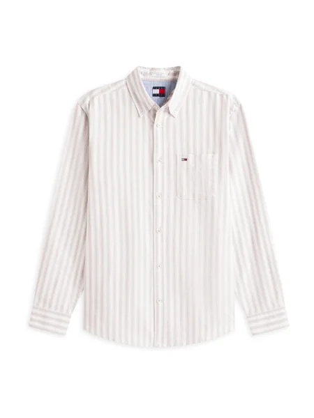 Tommy Jeans Košulja ecru/prljavo / roza bijela