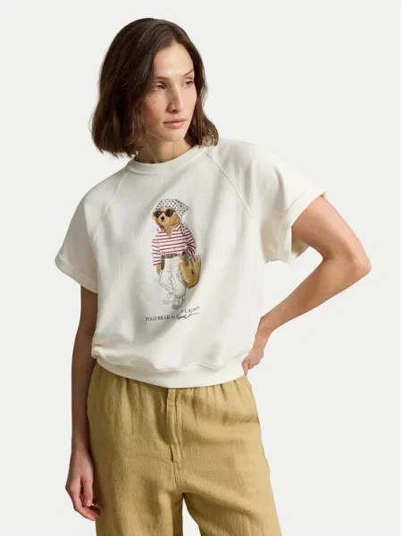 Vlnený top Polo Ralph Lauren biela