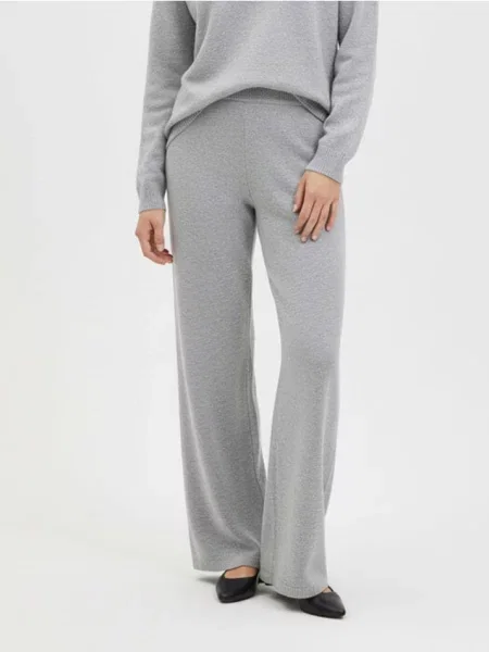 В’язані штани з еластичним сірий