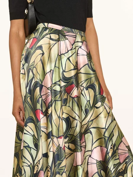Ted Baker Saténová Sukně Alhie černá/ zelená/ červená černé