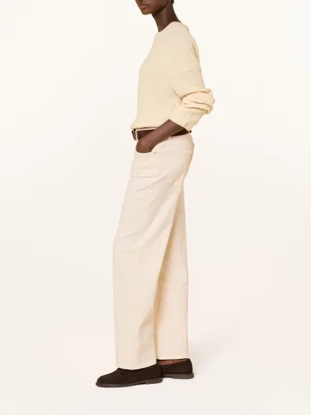 Marc O'polo Široké Džíny Linn white cotton bílé