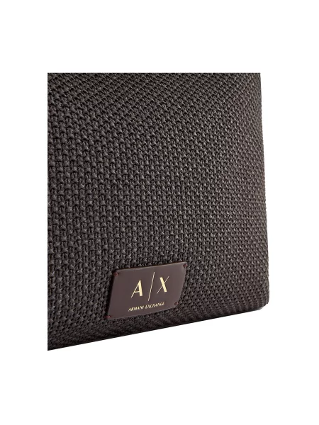 Armani Exchange geantă shopper pentru femei împletită maro
