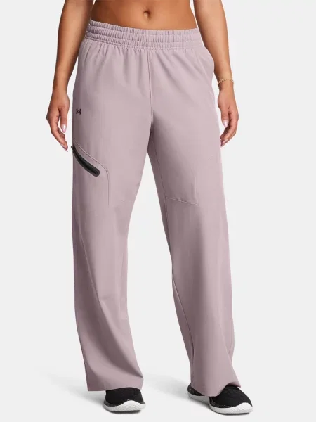 Dámske nohavice Under Armour Unstoppable Woven Wide Leg tetra gray/black čierna