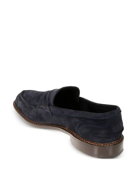 Pantofi loafer Tricker's din piele de căprioară albastru