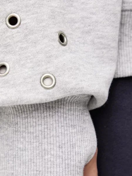 Nike Sportswear kapucnis melegítőfelső női pamuttal Studio Fleece szürke