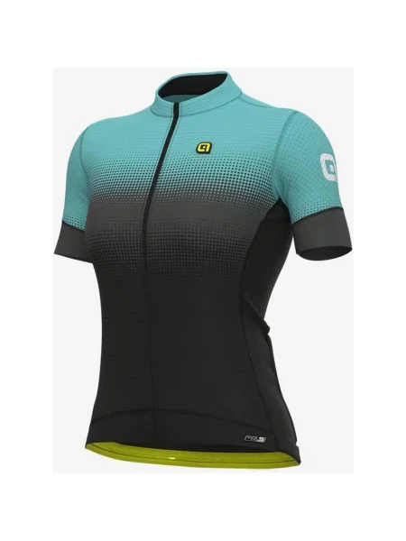 Gradientowa koszulka z krótkim rękawem Alé PRS Aqua Blue Black M czarna