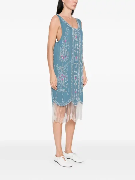 Rochie midi Bode cu mărgele albastru