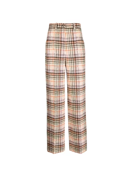 Spodnie Sonia Rykiel wełniane w kratę