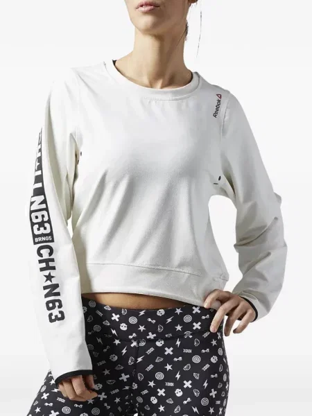 Lung hanorac crewneck Reebok cu decolteu rotund