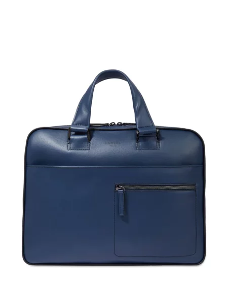Кожена чанта Lancel синьо