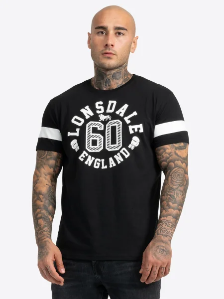 LONSDALE Tricou negru alb