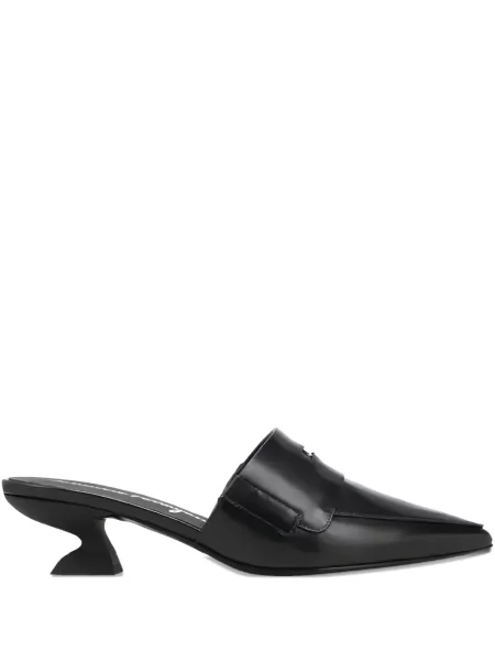 Papuci tip mules Ferragamo negru