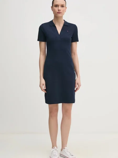Tommy Hilfiger obleka z elastanom modra