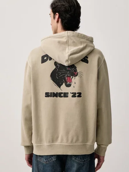Dickies bluza z kapturem z bawełną beżowa
