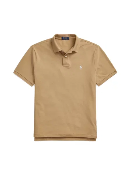 Koszulka polo Polo Ralph Lauren z logo z siateczką beżowa