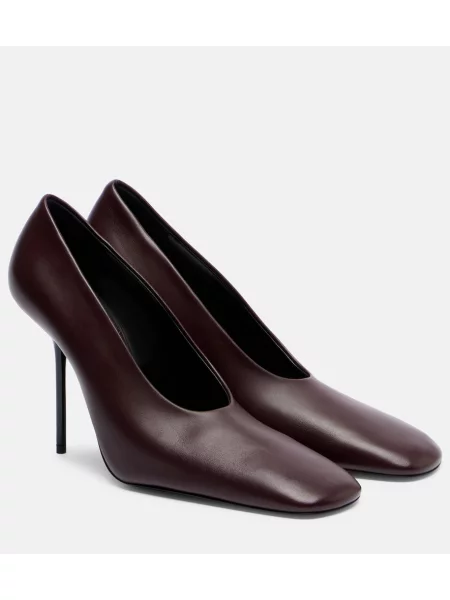 Pantofi cu toc Victoria Beckham din piele bordo