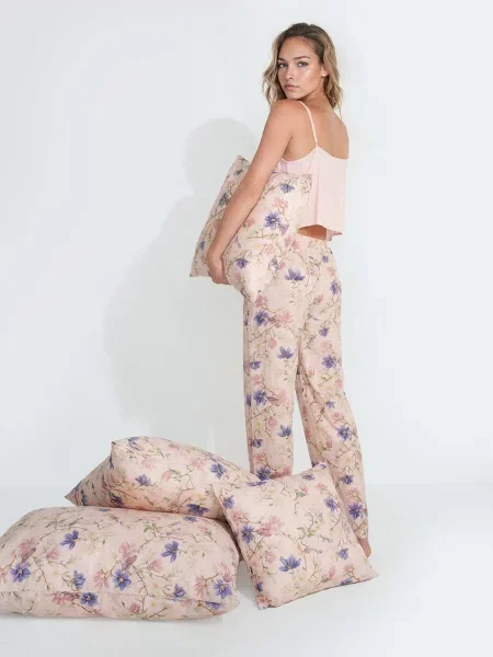 Двокомплектна піжама з квітковим візерунком рожевий