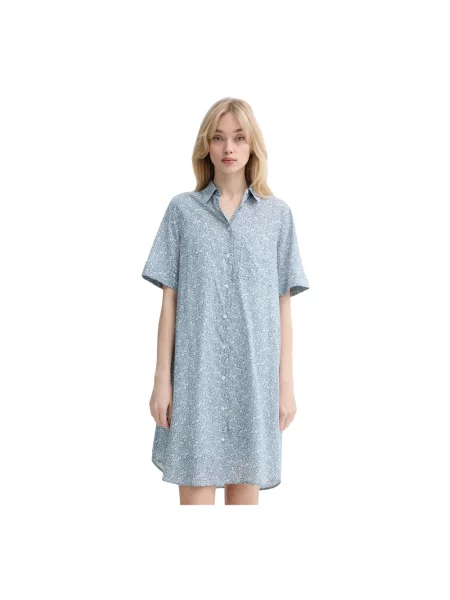 Sukienka casualowa o kroju loose fit z czystej bawełny Marc O'polo niebieska